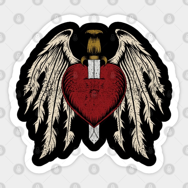 Heart in Sword Sticker by machmigo